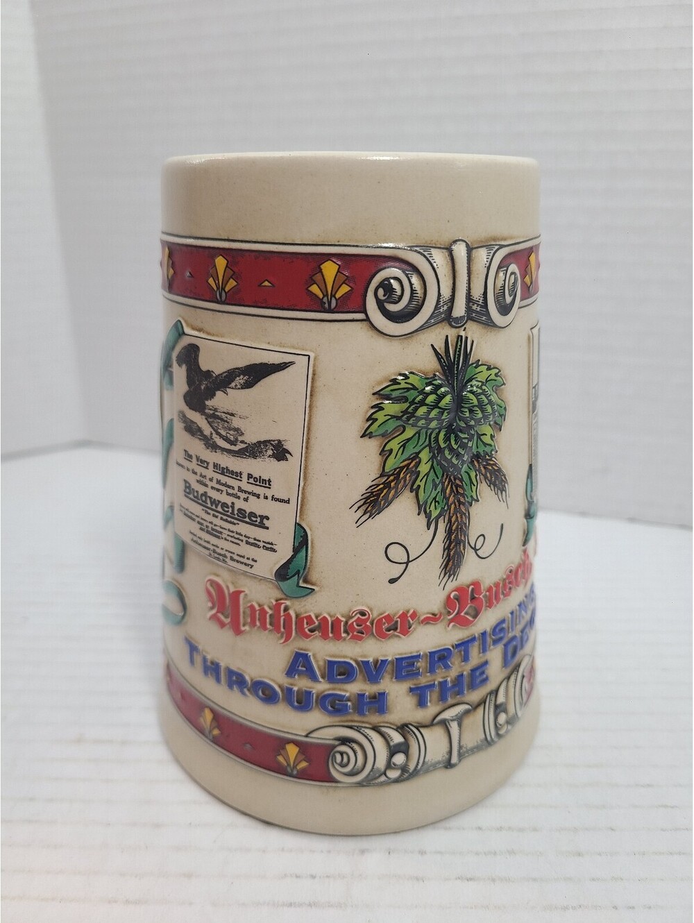 Budwesier 3rd Edition Ceramic Beer Stein Advertising Through The Decades Series